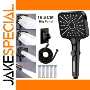 160mm High-Pressure Adjustable Shower Head in Black or Silver