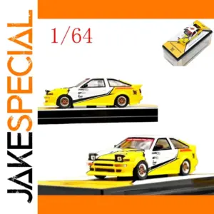 Vibrant Yellow Toyota AE86 Trueno 1/64 Model