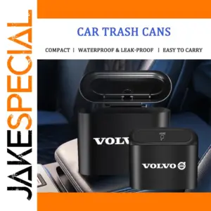 Compact Car Trash Bin with Push Button Lid