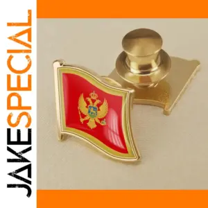 Montenegro Emblem Souvenir Pin with Gold Crest