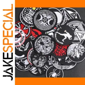 Punk Style Black Circle Iron-On Patch Set