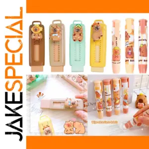 Cute Retractable Capybara Eraser in Bright Colors