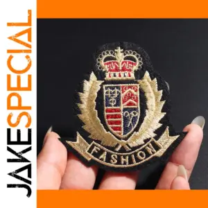 Gold Academy Embroidered Badge Patch 7.4x7.2 cm