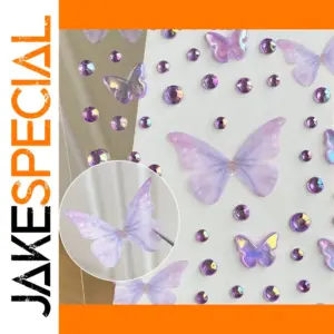 Purple Butterfly Facial Sticker with Rhinestones