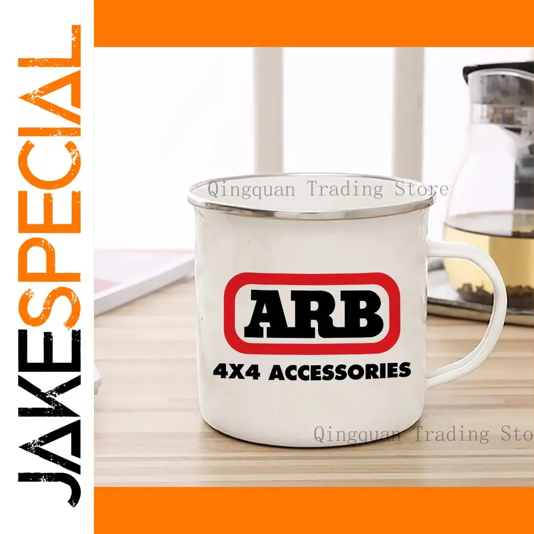 Vintage ARB 4x4 Enamel Coffee Mug 1 Vintage ARB 4x4 Enamel Coffee Mug