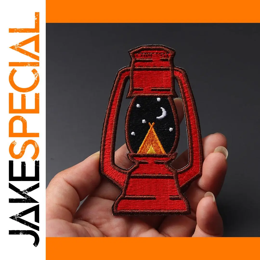 Embroidered Lantern Patch for Outdoor Enthusiasts 1 Embroidered Lantern Patch for Outdoor Enthusiasts