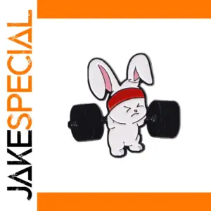 Energetic Bunny Brooch with Enamel Finish