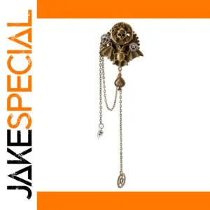 Steampunk Skeleton Bat Brooch for Gothic Style