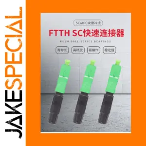 Green SC APC Single-Mode Fiber Optic Quick Connector