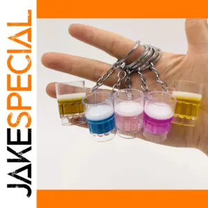 Acrylic Beer Cup Keychain in Vibrant Colors