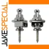 Chrome Round-Head Guitar Strap Locks Set