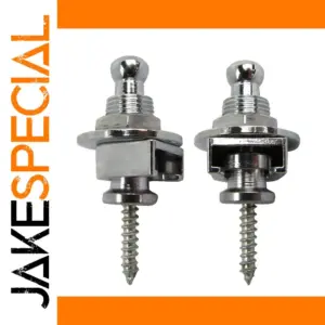 Chrome Round-Head Guitar Strap Locks Set