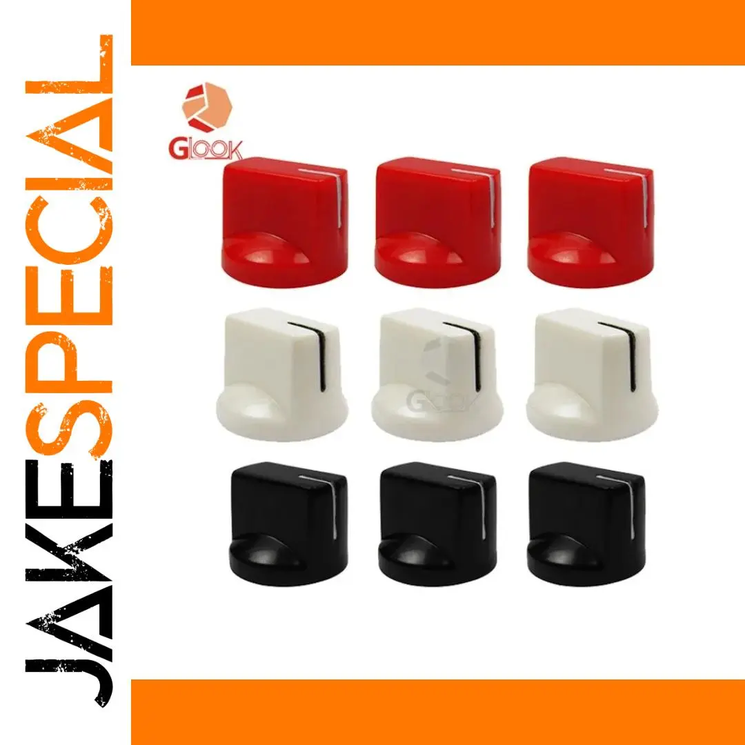 Flat Head Guitar Knobs Set for 6mm Potentiometers 1 Flat Head Guitar Knobs Set for 6mm Potentiometers