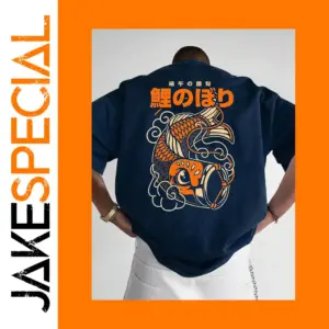 Japanese Koi Fish Casual T-Shirt for Men