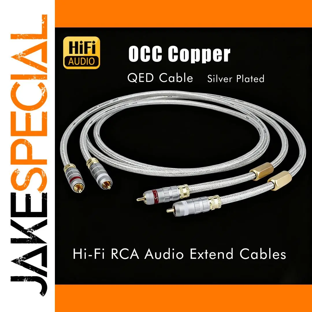 High-Purity Silver RCA Interconnect Cables (0.3m-3m) 1 High-Purity Silver RCA Interconnect Cables (0.3m-3m)