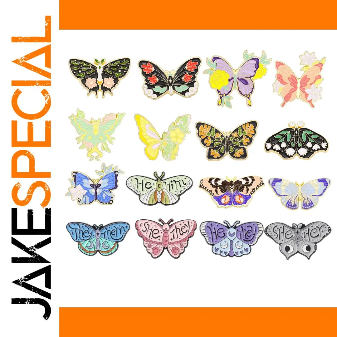 Fairy Butterfly Enamel Brooch with Moon Moth 1 Fairy Butterfly Enamel Brooch with Moon Moth