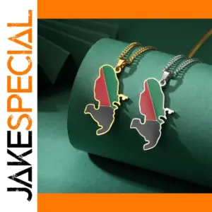 Elegant Martinique Island Map Necklace in Stainless Steel