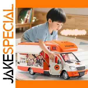 Colorful Diecast Camper Van Toy with Light and Sound