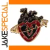 Gothic Heart ECG Metal Pin with Arrow Accent