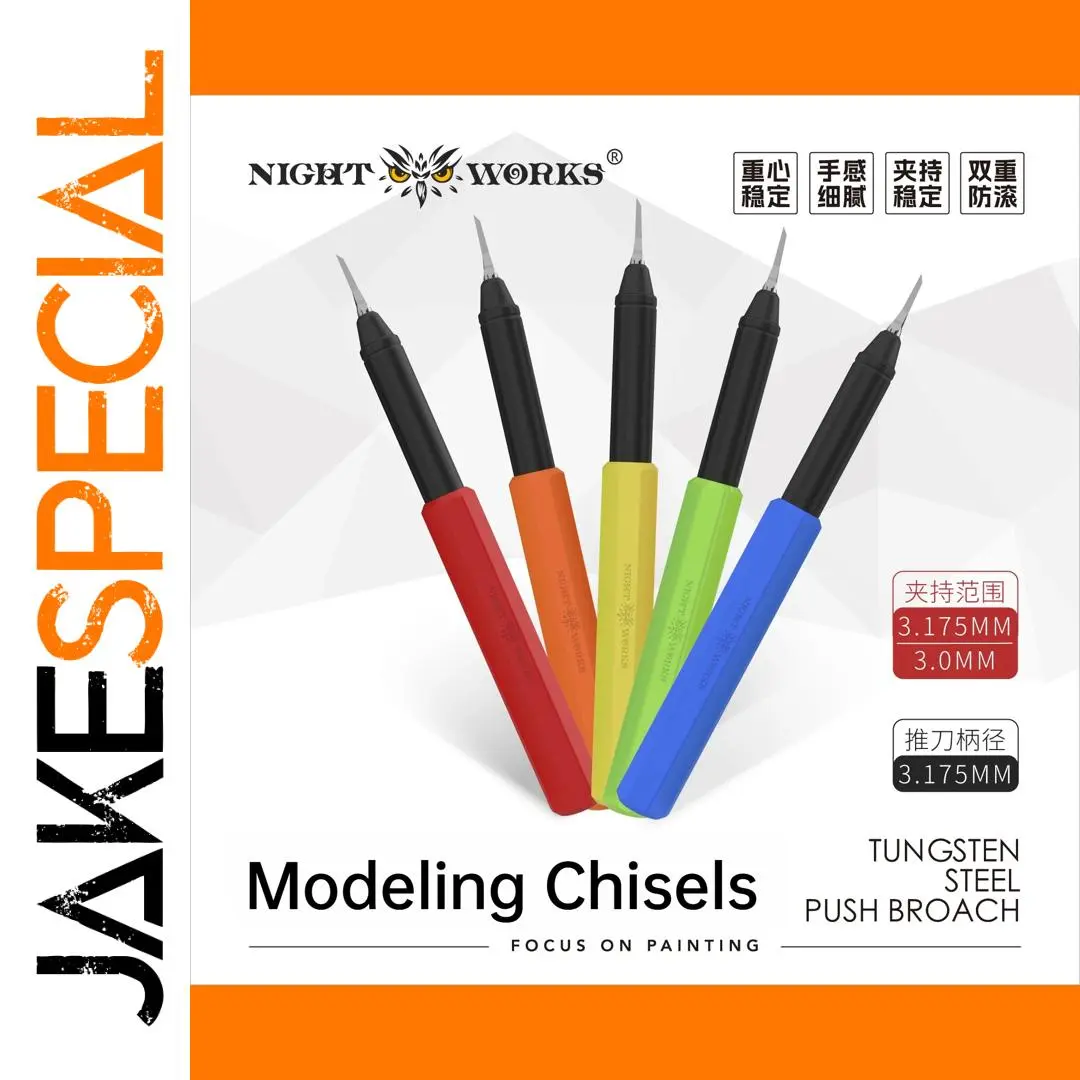 NightWorks Precision Modeling Chisel Set with Color Coded Handles 1 NightWorks Precision Modeling Chisel Set with Color Coded Handles