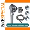 Black 3-Function Handheld Shower Head with Filter