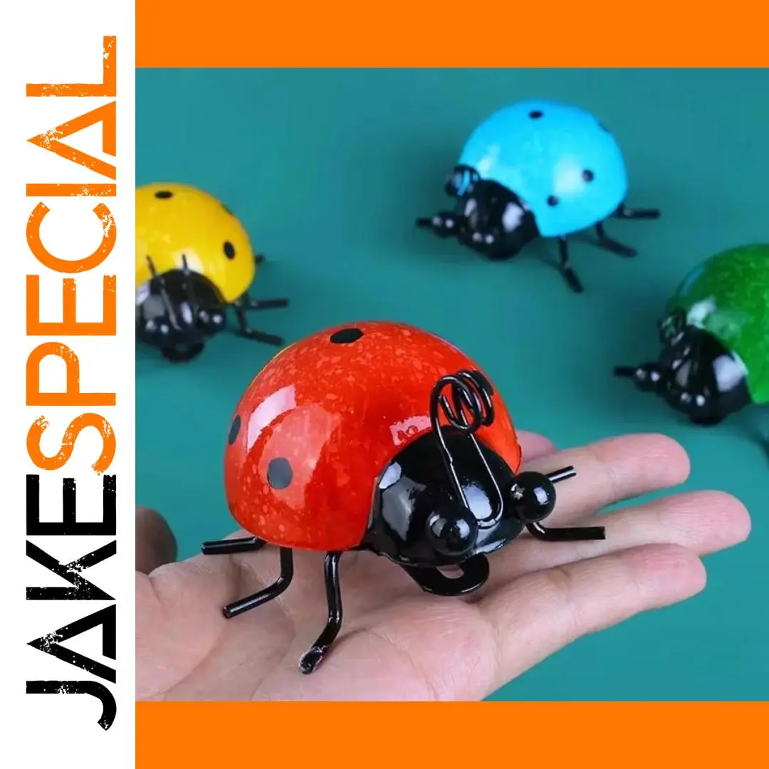 Colorful Metal Ladybug Garden Sculptures Set 1 Colorful Metal Ladybug Garden Sculptures Set