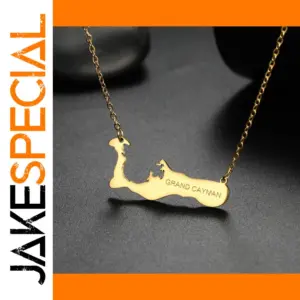 Cayman Islands Map Stainless Steel Pendant Necklace