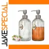 Elegant Glass Soap Dispenser Set with Wooden Tags