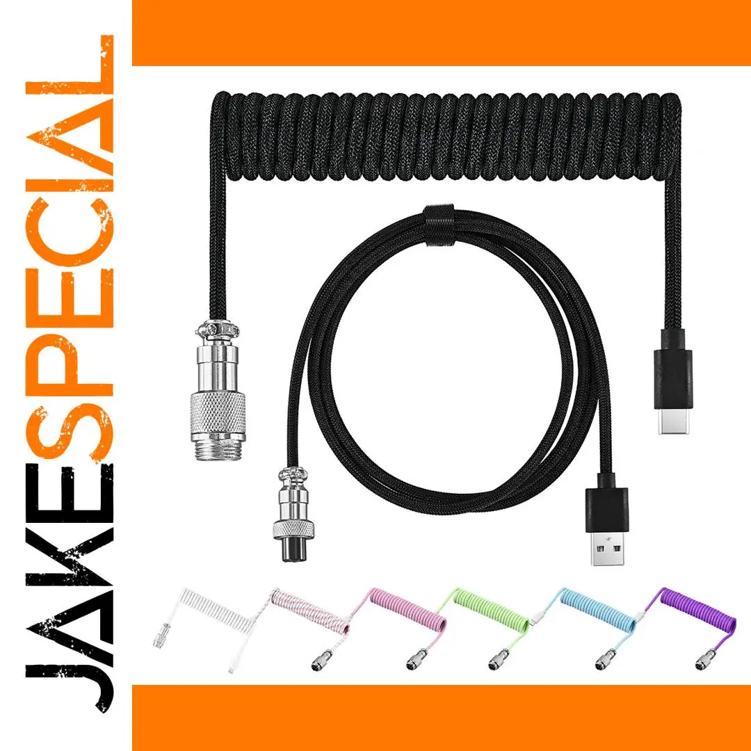 Coiled USB-C & USB Cable for Mechanical Keyboards 1 Coiled USB-C & USB Cable for Mechanical Keyboards