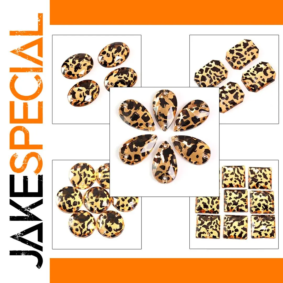Leopard Rhinestone Sew-On Embellishments Set 1 Leopard Rhinestone Sew-On Embellishments Set