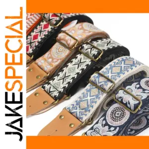 Elegant Leather-Accented Guitar Strap in Multiple Colors