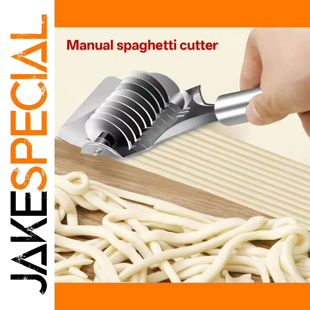Manual Stainless Steel Pasta Cutter for Spaghetti & Fettuccine 1 Manual Stainless Steel Pasta Cutter for Spaghetti & Fettuccine