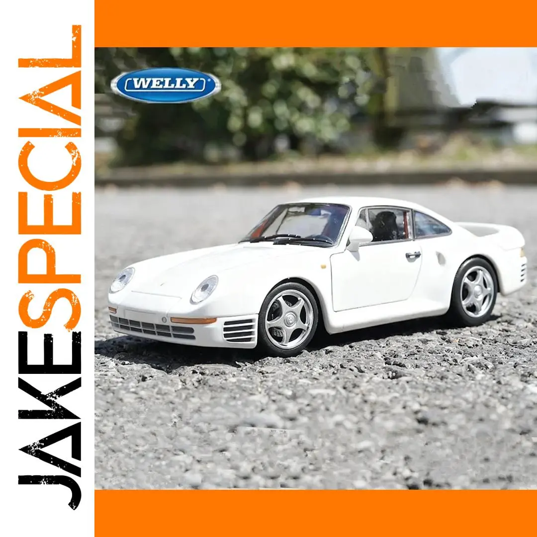 White Diecast Porsche 959 Model 1:24 Scale 1 White Diecast Porsche 959 Model 1:24 Scale