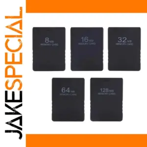Black PS2 Memory Card Set 8MB-128MB