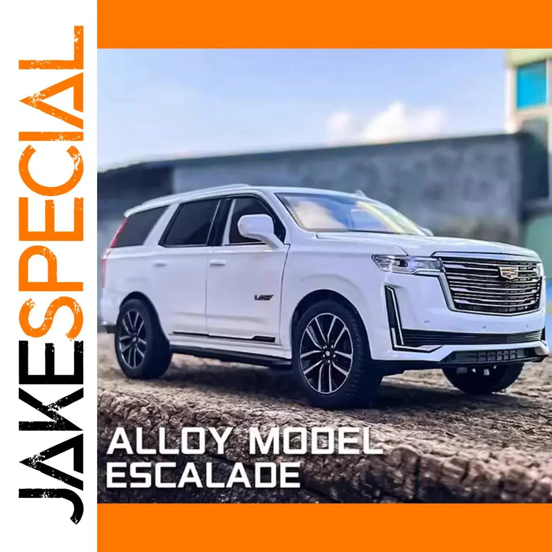 White Cadillac Escalade Diecast Model 1:24 Scale 1 White Cadillac Escalade Diecast Model 1:24 Scale