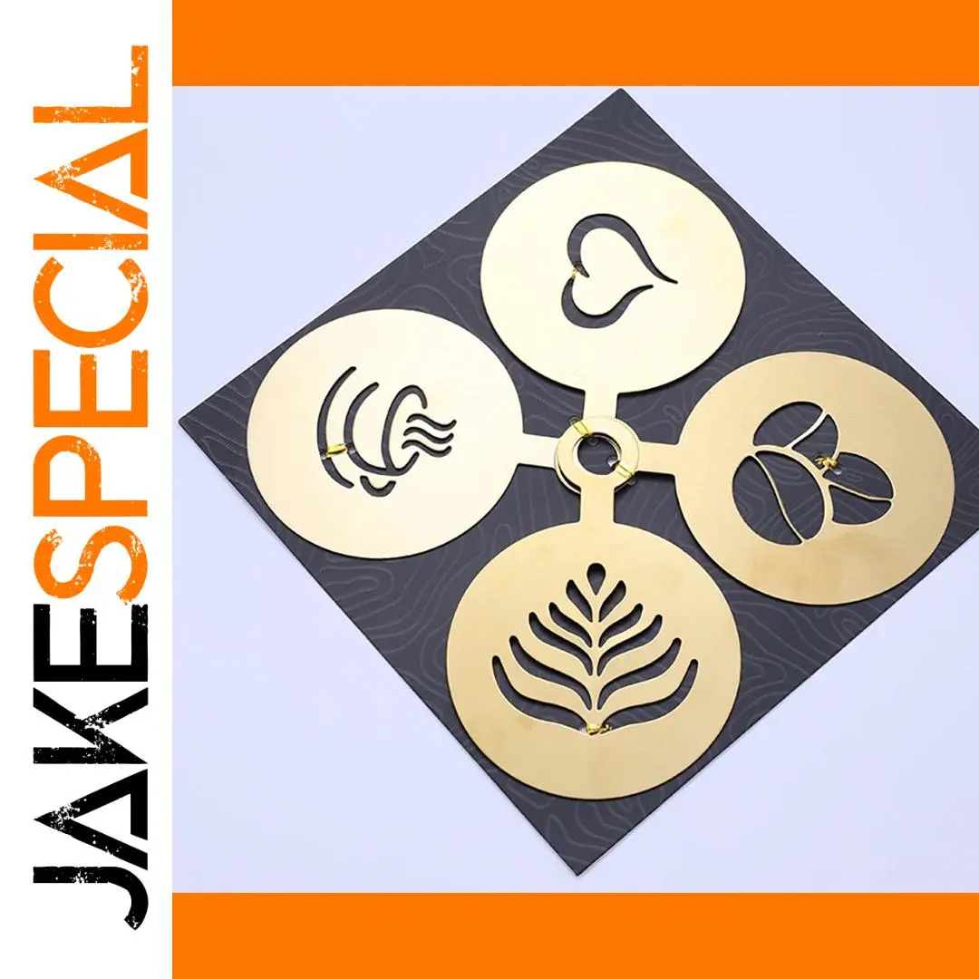 Stainless Steel Coffee Art Stencil Set 1 Stainless Steel Coffee Art Stencil Set