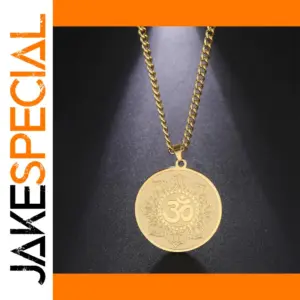 Elegant Gold Lotus Aum Pendant Necklace