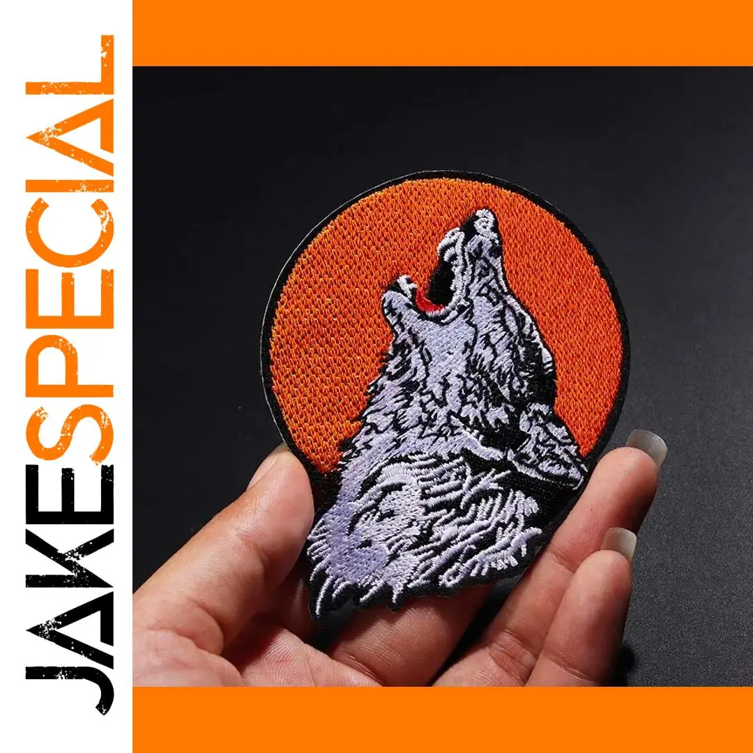 Late Night Wolf Howling Embroidered Patch 1 Late Night Wolf Howling Embroidered Patch