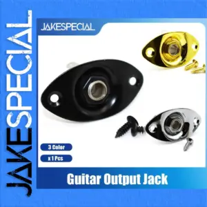 Rectangle Guitar Jack Socket 1/4" Metallic Finish