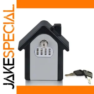 Gray House-Shaped Outdoor Key Safe with Combination Lock