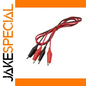 Alligator Clip Test Leads Set 1m, Red & Black