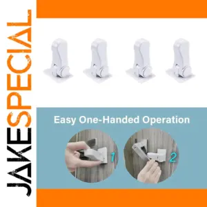 White Child Safety Lock for Doors and Cabinets