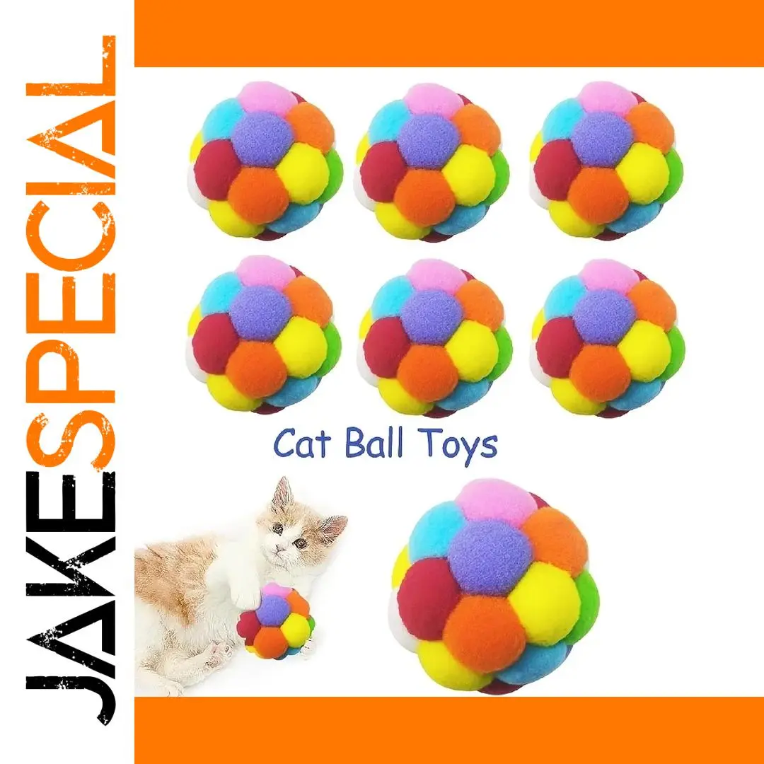 Colorful Cat Plush Balls for Playtime 1 Colorful Cat Plush Balls for Playtime