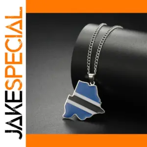 Botswana Map Stainless Steel Necklace