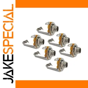 Set of 6 Chrome Mono Guitar Jack Sockets