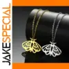 Stainless Steel Moth Pendant Necklace
