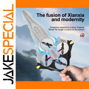 Futuristic RC Flying V55 Drone with Ornate Design