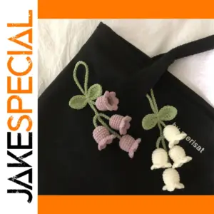 Handmade Knitted Bell Orchid Keychain