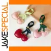 Cherry-Themed Leather Keychain for Women