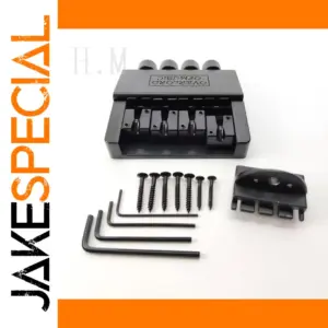 Black 4-String Headless Bass Bridge Set